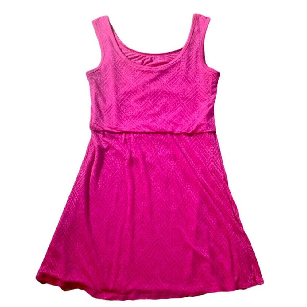 Prana Womens Mika Sleeveless Burnout Dress Size Sm Pink Above Knee Lined